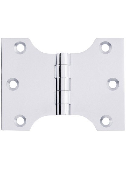3 inch x 4 inch Premium Brass Parliament Door Hinge in Polished Chrome.